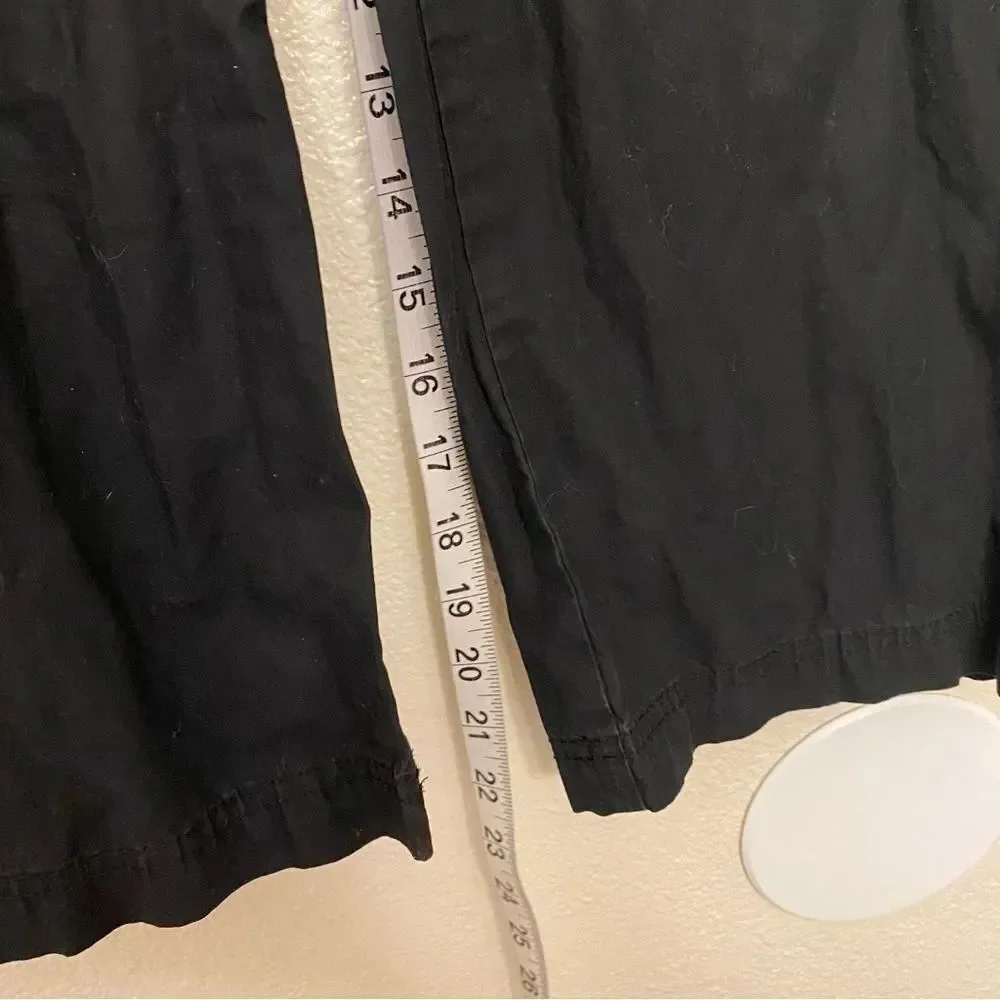 Old Navy high waisted wide leg Pull-on black cotton cargo pants M 8